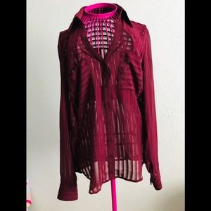 Beautiful dark red long sleeve blouse